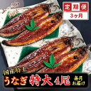 【ふるさと納税】【定期便3回】国産特上うなぎのかば焼き 約250g×4尾　3回コース （毎月お届け） 3ヶ月 / 送料 無料 福井県 越前市 武生 定期便 蒲焼き 鰻 ウナギ　(18209)