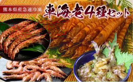 車海老 海老 4種 計840g 刺身 味噌漬け 漬け丼 醤油漬け 小分け 冷凍 車海老4種 セット 計840g