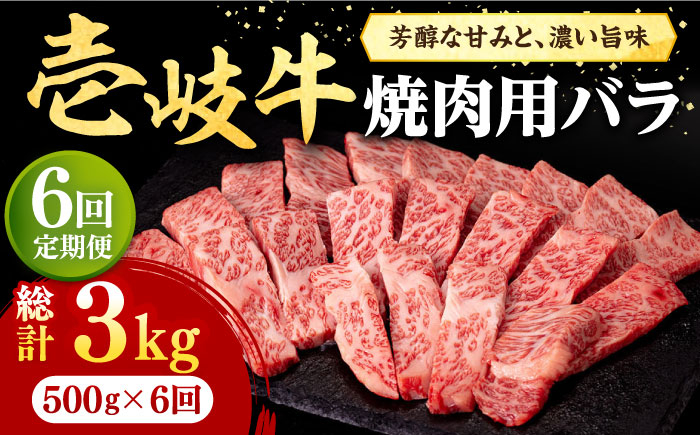 
            【全6回定期便】 壱岐牛 焼肉用 バラ（カルビ）500g《壱岐市》【株式会社イチヤマ】[JFE034] 定期便 赤身  肉 牛肉 焼肉 焼き肉 バラ カルビ BBQ   200000 200000円 20万円
          