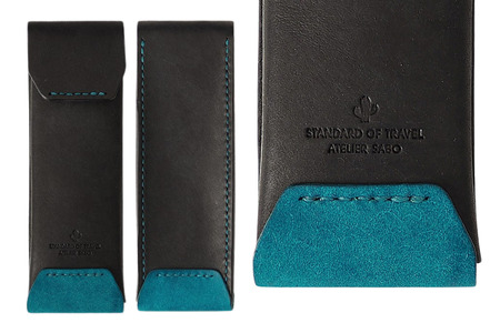 スリムなペンケース　03ブラックターコイズ(全18色)【学校】勉強 仕事 オフェス デスクワーク 小物入れ 小物 父の日 贈物 プレゼント ギフト 雑貨 埼玉県 加須市 加須 お取り寄せ 送料無料 送