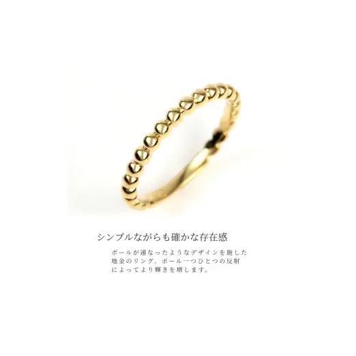 K18　ボールデザインリング　Ｒ3999-Ｙ　イエローゴールド【サイズ：6号～18号（0.5号刻み対応可）】