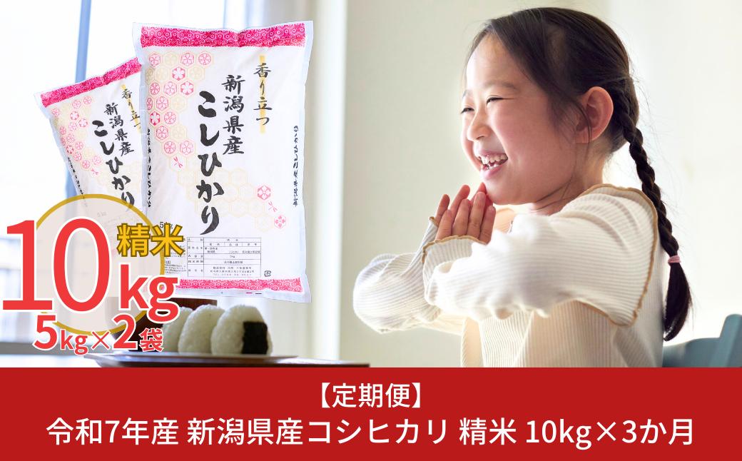 
            [定期便10kg×3ヶ月] 令和7年産 新潟県産コシヒカリ（こしひかり）計30kg 3か月（3ヵ月）連続でお届け [株式会社白熊]【038S004】
          