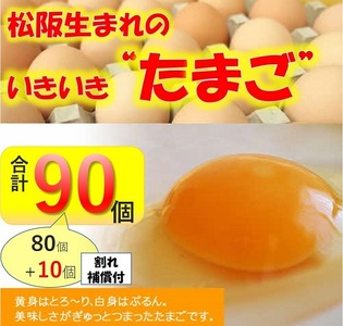 【卵】松阪うまれのいきいきたまご（90個入り（割れ補償含む））【1.3-36】