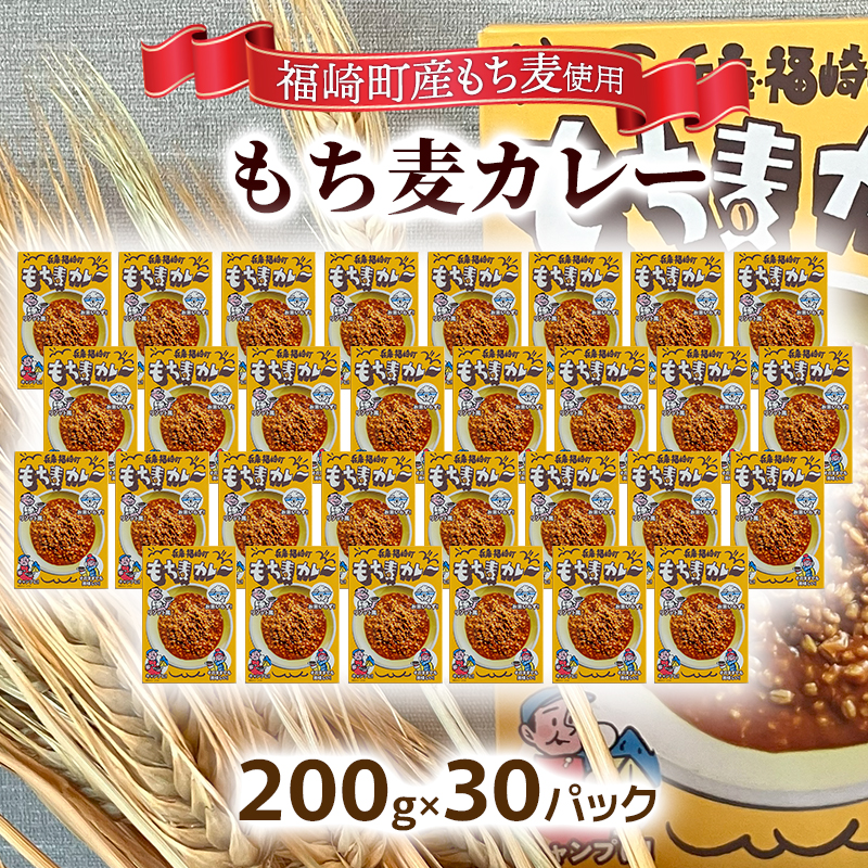 もち麦カレー 30箱入 福崎町産もち麦使用 レトルト カレー もち麦 お手軽 非常食 保存食