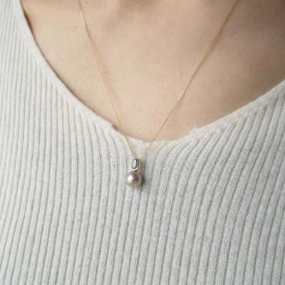 ふるさと納税 座間味村 kerama pearl × blue sapphire necklace / K18 (50cm) |  | 03