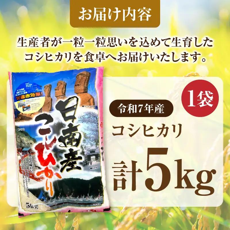 2週間以内に発送 早場米 令和7年産 コシヒカリ 計5kg_CA79-25