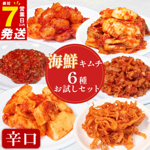 【お試し6種】 海鮮キムチ 辛口  詰め合わせセット 食べ比べ 冷蔵 かわち屋のキムチ