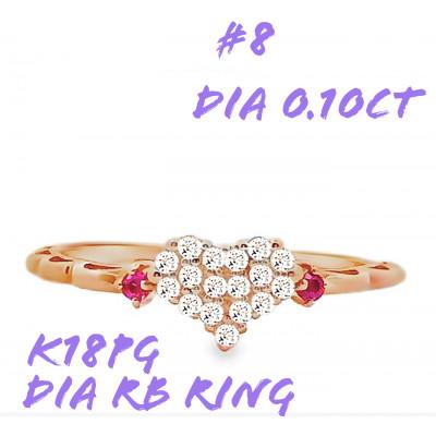 ふるさと納税 笛吹市 K18PG DIA ルビー パヴェリング 0.10CT RADR-5318DI-R #8