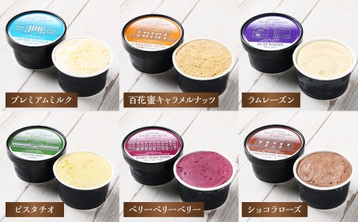 小樽プレミアムジェラート6種（各種80ml×1個） ミルク キャラメル レーズン ピスタチオ ベリー ショコラ アイス デザート スイーツ おやつ セット 詰め合わせ 食べ比べ 北海道 小樽市  【2