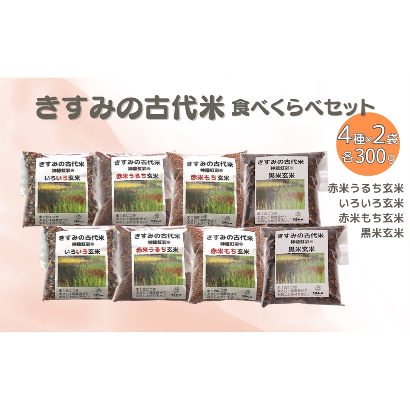 きすみの 古代米 食べ比べ 4種各2袋（計8袋）セット お米 雑穀 食べくらべ 