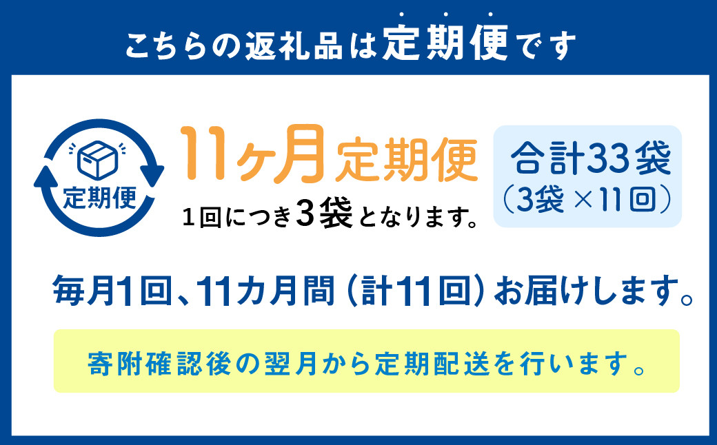 【1ヶ月毎11回定期便】 カムカムおこめチップス（鮭節） 計33個 （3個×11回）