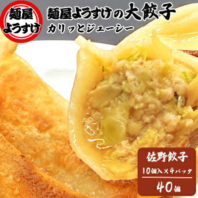 【ふるさと納税】麺屋ようすけ大餃子10個入り×4袋【配送不可地域：離島】【1645303】