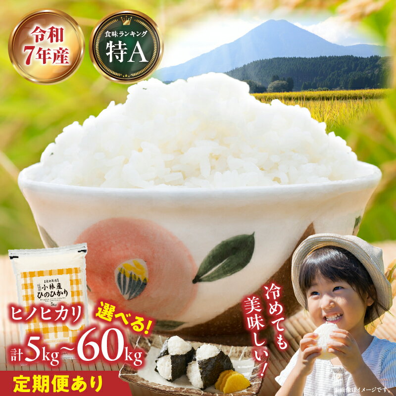 【ふるさと納税】【定期便あり】【令和7年産】 ヒノヒカリ 5kg~20kg ヒノヒカリ 国産 米 選べる内容量 精米済み ふるさと 人気 おすすめ 贈答 ギフト お裾分け プレゼント 宮崎県 小林市 送料無料