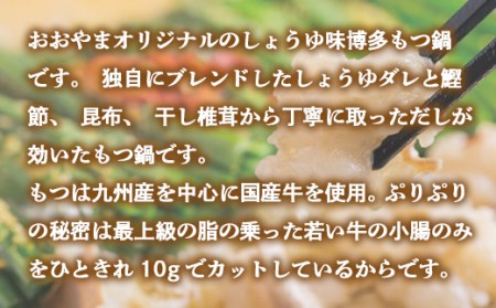 もつ鍋 おおやま 定期便 3回 しょうゆ味 3人前 もつ鍋
