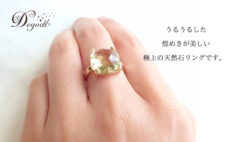 Degodd デゴッド　ＣANDY ＲINGレモンクオーツ １１号、１３号、１５号 リング　指輪　天然石リング　天然石アクセサリー　ジュエリー　　レディースアクセサリー　レモンクオーツ　ニッケルフリー
