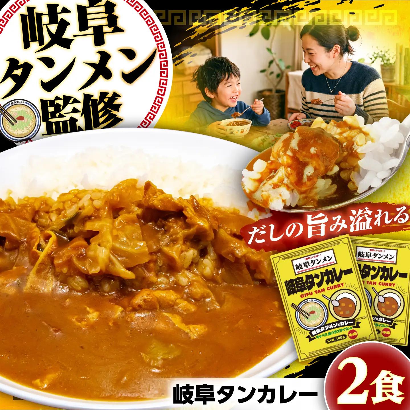 【岐阜タンメン監修】 岐阜タンカレー 180g×2食 セット / レトルトカレー カレー curry 保存食 防災食 恵那市 / テンポイント[AUEU039]
