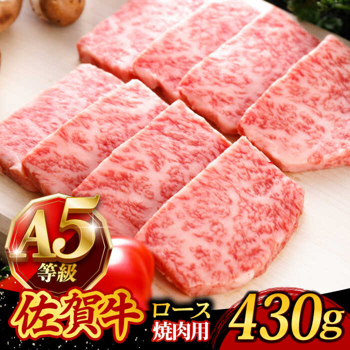 【ふるさと納税】A5ランク 佐賀牛 高級 霜降り 焼肉用 ロース 430g 2人前 /焼肉どすこい [UCC014] 佐賀牛 黒毛和牛 和牛 お肉 肉 焼肉