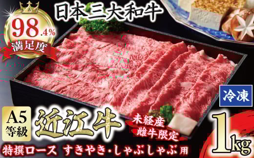 
A4A5等級 未経産雌牛限定　特撰近江牛ロースすきやき　しゃぶしゃぶ用　1kg【FO26U】
