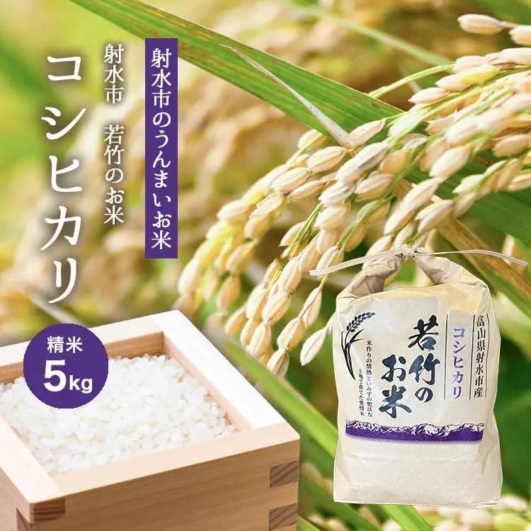 【R8年度産米 新米予約】[人気のブランド米]コシヒカリ「若竹のお米 」　5kg【精米】｜新米 先行予約 令和8年産米 ブランド米 こしひかり 銘柄米 こめ 白米 富山県 ※離島への配送不可 ※2026年10月上旬～10月下旬頃に順次発送予定