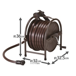 スチールホースリールセット20m（ブラウン） [グリーンライフ] 【025S004】