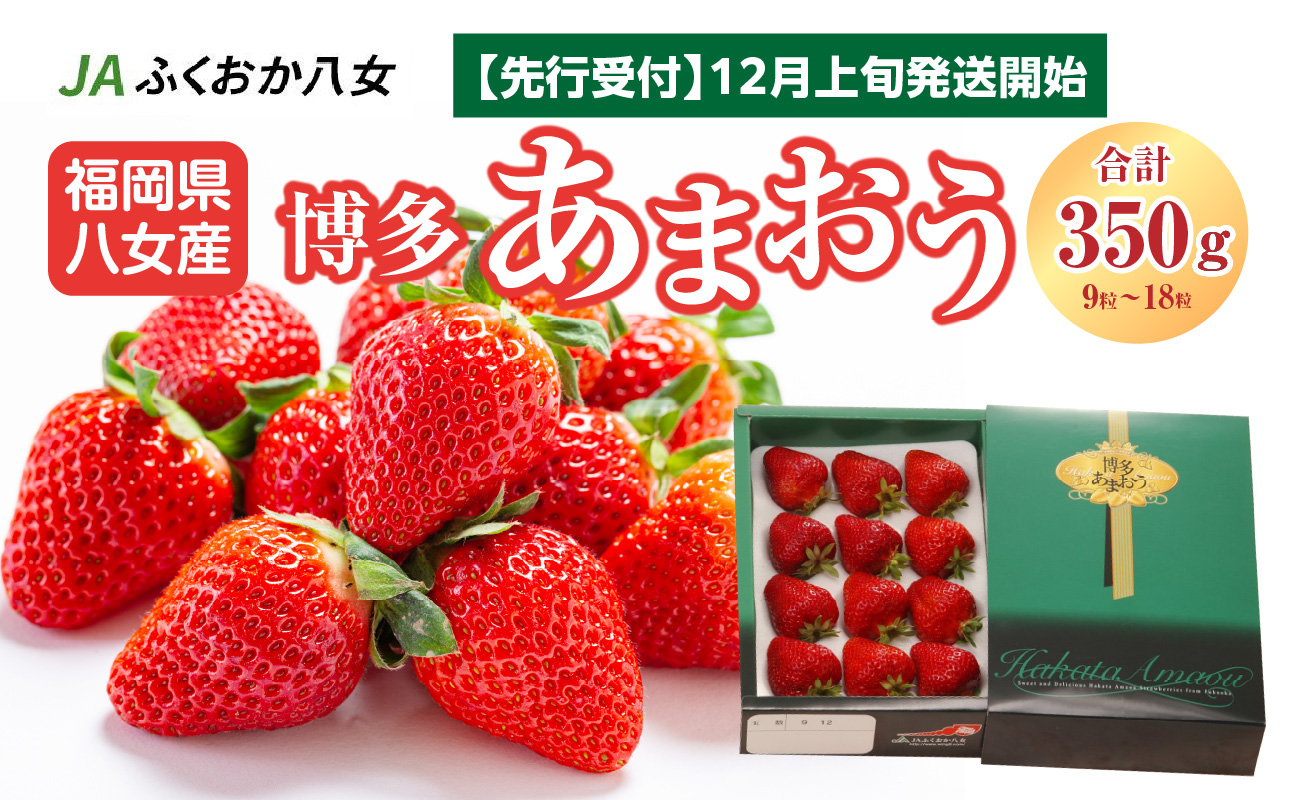 先行受付【2025年12月発送開始】博多あまおう350g（化粧箱）｜ＪＡふくおか八女 あまおう いちご 苺 イチゴ フルーツ 果物 くだもの 人気  旬 福岡県産 アフター補償 ギフト 化粧箱入り 贈答品 プレゼント 贈り物 数量限定 期間限定 産地直送 デラックス 福岡県 八女市