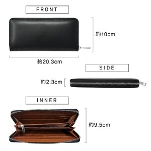 レザー長財布 メンズ ネイビー MURA｜長財布