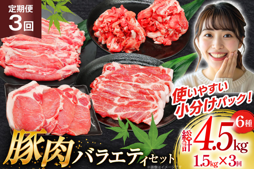 豚肉 バラエティ セット 計1.5kg 3回 定期便 [司フーズ・システム 兵庫県 三田市 3d28bdy500020] 豚 肉 とんかつ 小間切れ バラしゃぶ 豚こま肉 豚コマ 小分け 真空パック