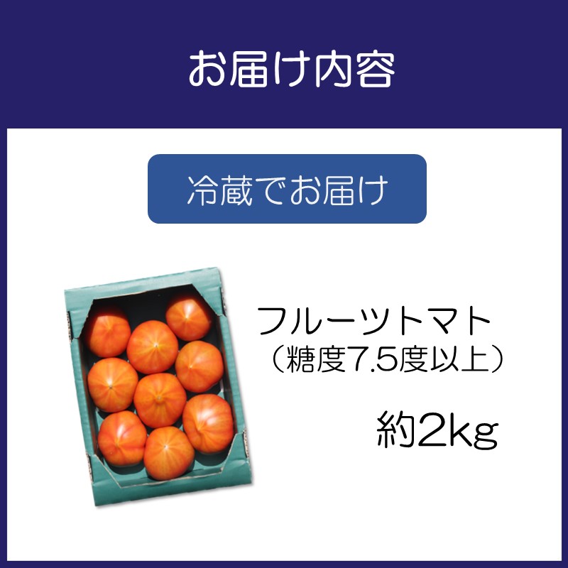 【糖度7.5以上】うま味たっぷり こだわりのフルーツトマトD 2kg【配送不可地域：北海道・沖縄・離島】【093E-003】