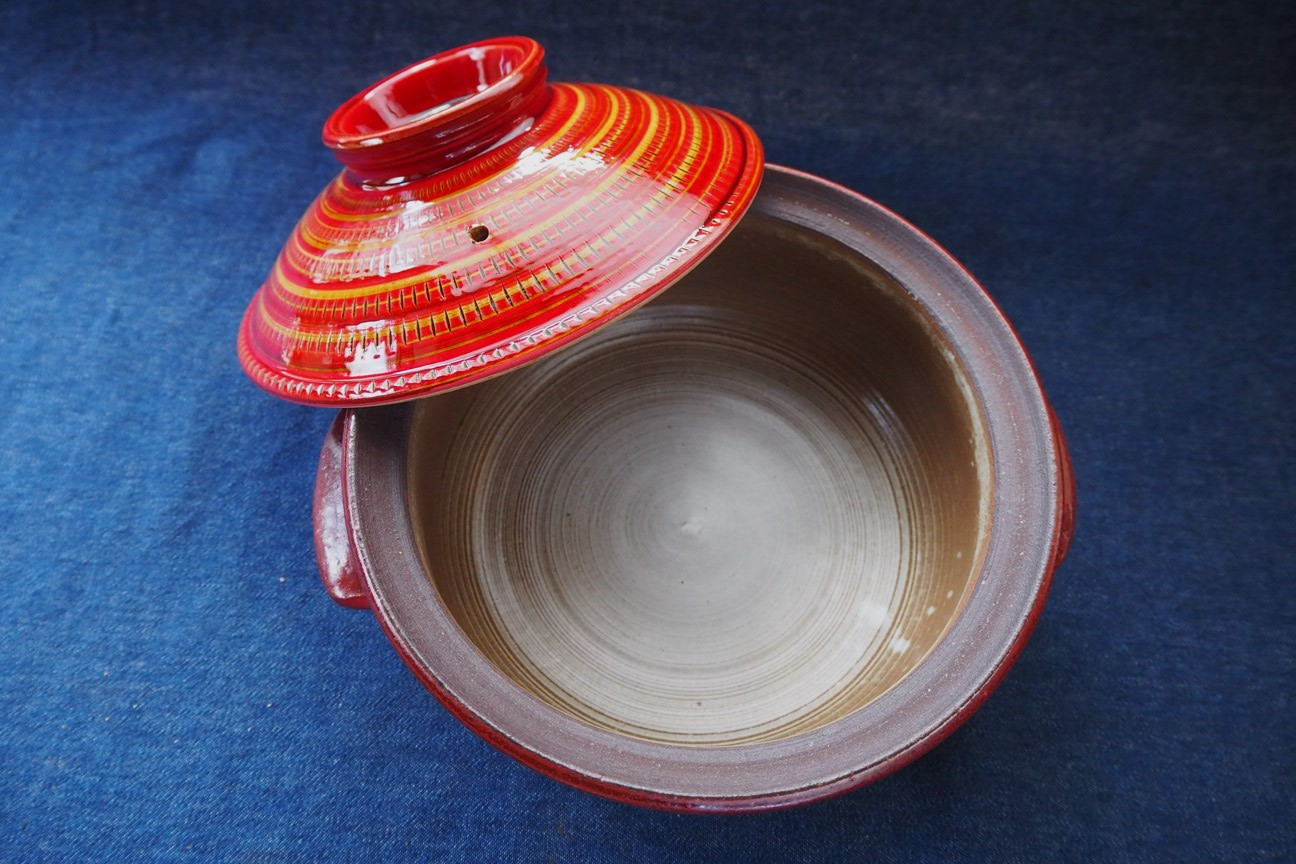 
                  H42-S   小石原焼紅飛鉋土鍋2人用（Sサイズ）直径約21cm
                