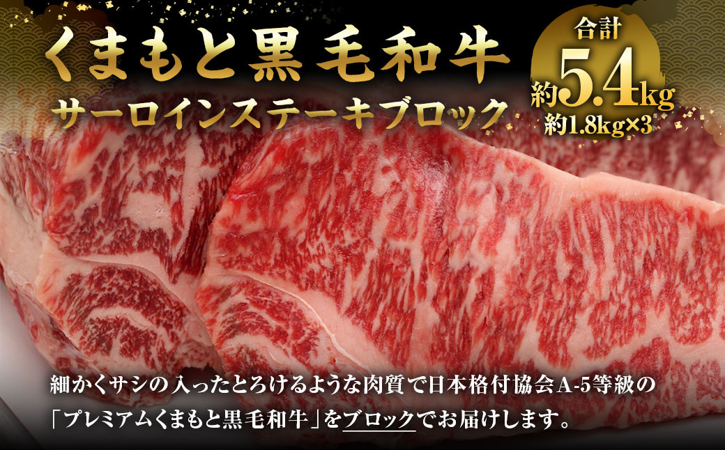 
くまもと黒毛和牛 サーロインステーキブロック 約5.4kg
