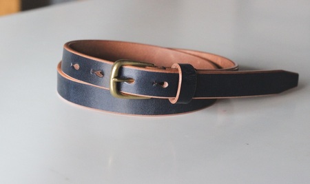 【minca】細幅20mmベルト/36インチ  栃木レザーの希少な「ハーネスレザー」使用の贅沢な1枚革のレザーベルト/ネイビー/HL-B04/NAVY　727【小物 ファッション 人気 おすすめ 】