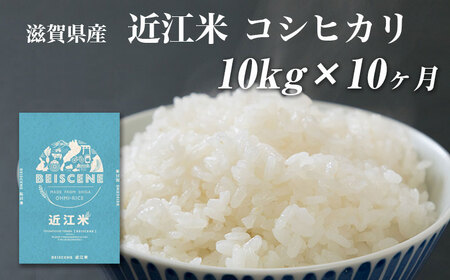 【定期便】令和7年産新米　滋賀県豊郷町産　近江米 コシヒカリ　10kg×10ヶ月 お米 白米 ごはん ライス 主食 炭水化物 おにぎり 