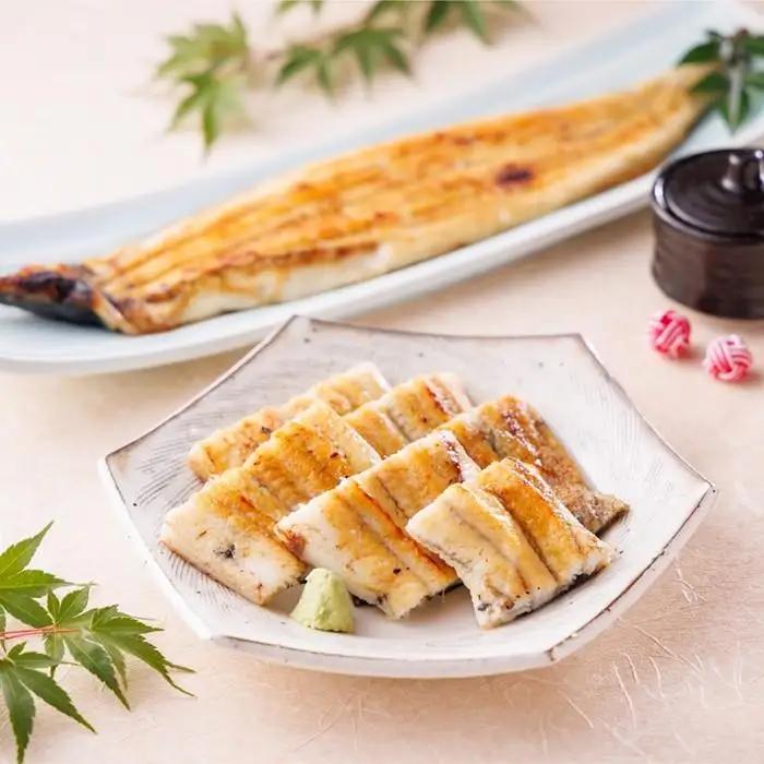 三河一色産手焼き炭火焼き活うなぎ白焼き　5尾セット