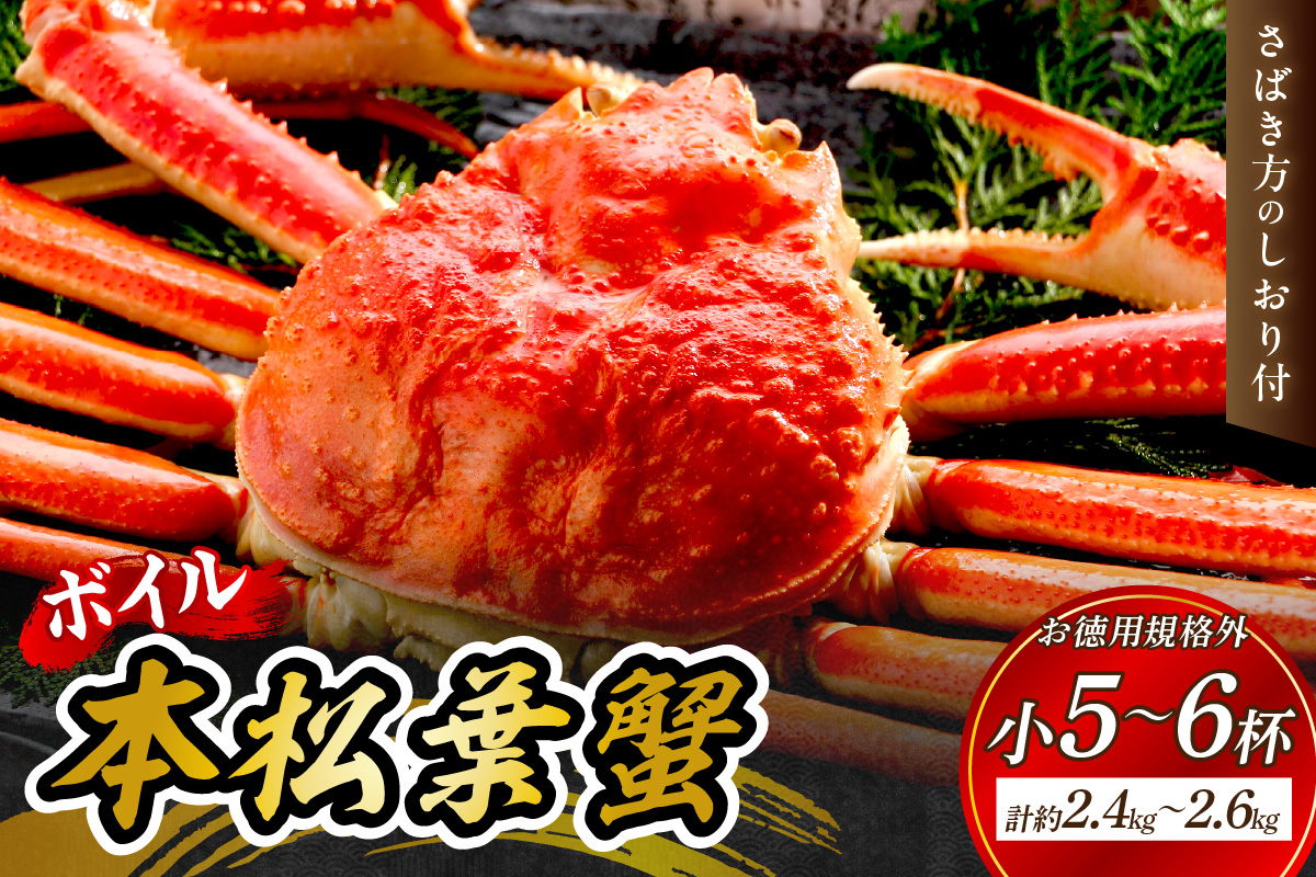 【 国産日本海の松葉蟹をボイルでお届け！ 】【先行予約】ボイル本松葉蟹 小5～6杯（規格外品タグなし）＜12月10日～2月末までのお届け＞ 国産 カニ 魚介類 魚貝類 海の幸 カニ クリスマス 年内配送 【097_0737】