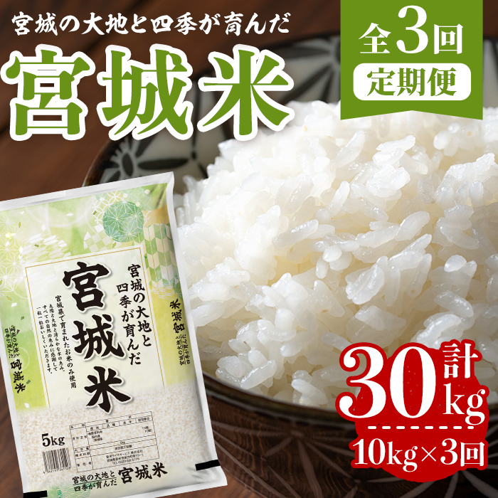 【3回定期便】宮城米 計30kg (10kg×3回配送) ブレンド米 業務用 お米 おこめ 米 コメ 白米 ご飯 ごはん おにぎり お弁当 頒布会 【登米ライスサービス株式会社】tm832