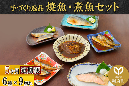 《定期便5ヶ月》焼魚・煮魚6種9切れセット 冷凍 惣菜 おかず つまみ レンチン 湯煎 簡単 煮物 煮付 塩焼