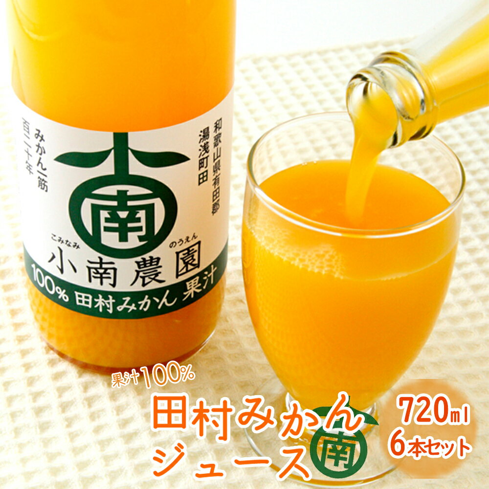 【ふるさと納税】田村みかんジュース 720ml × 6本セット【和歌山 ミカンジュース ストレート 果汁100%】