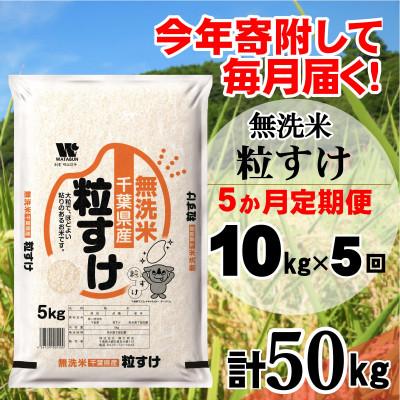 ふるさと納税 大網白里市 【毎月定期便】粒すけ 無洗米 10kg (5kg×2袋)全5回