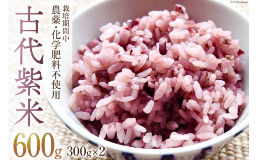 米 令和7年 古代紫米 300g ×2 [森の土・あづみ野ファーム 長野県 池田町 48110552] お米 こめ コメ 古代米 お試し セット 美味しい