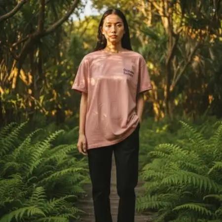 やんばるの自然を纏う オリジナルデザインTシャツ(ピンク/Lサイズ)【1732941】
