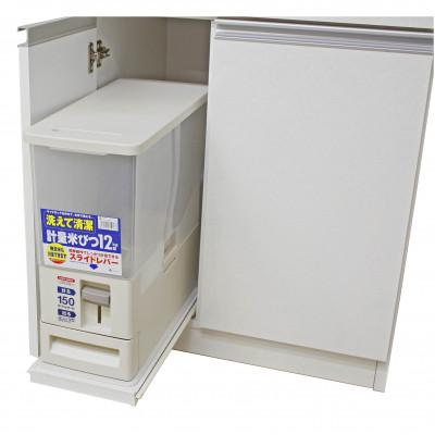 ふるさと納税 大川市 幅60cm レンジ台 1型 【ホワイト色】米びつ付き |  | 02