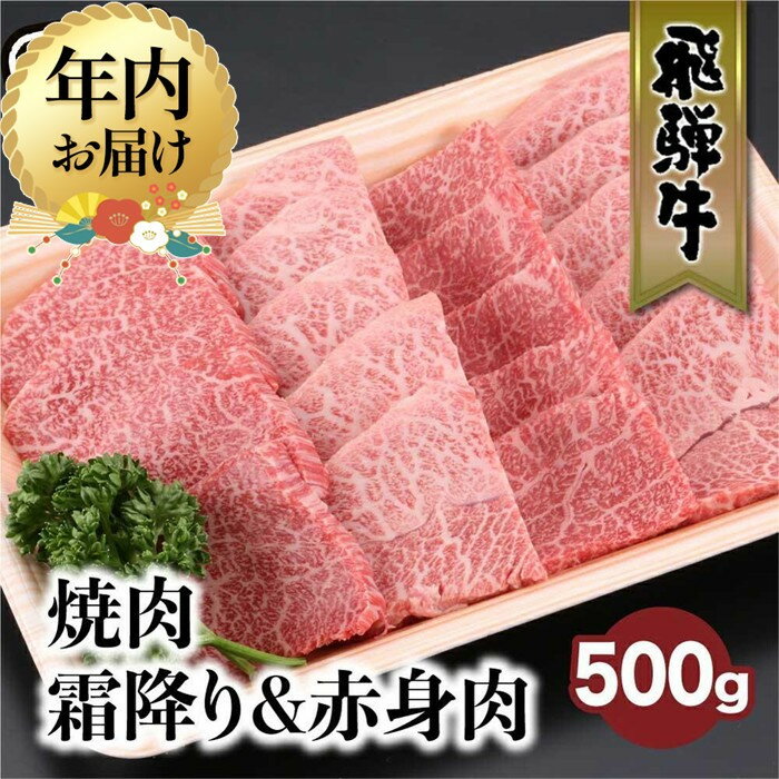 【ふるさと納税】【年内配送が選べる】飛騨牛 みすじ ウデ 焼肉 500g | 発送時期が選べる 年内発送 盛り合わせ ( 赤身 & 霜降り ) 牛 黒毛和牛 国産牛 肉 飛騨高山 飛騨牛のこもり FC032VP
