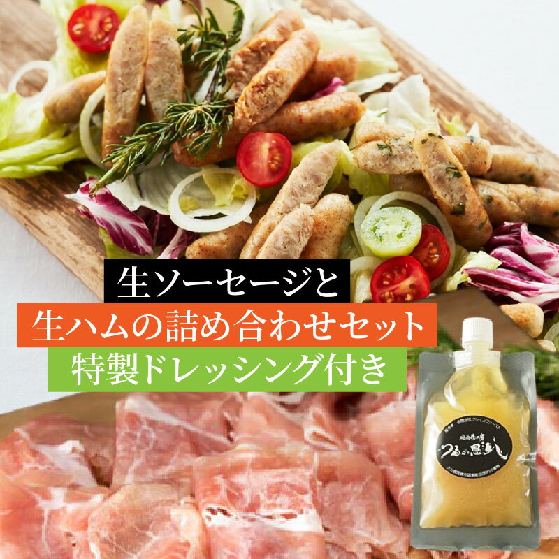 【ふるさと納税】生ハムと保存料・酸化防止剤・発色剤無添加生ソーセージの詰め合わせセット 特製ドレッシング付き 生ハム サラダ ウィンナー 生ソーセージ プレーン 味一ネギ 柚子胡椒 ニラ 小分け 国産 豚肉 鶏肉 お取り寄せ グルメ ギフト おかず おつまみ BBQ 送料無料