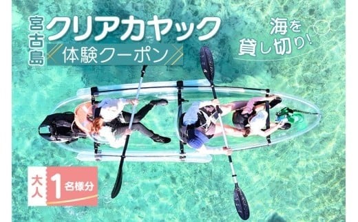 【宮古島】絶景貸切ツアー　クリアカヤック　大人1名様分　うみさんぽ（MS02）