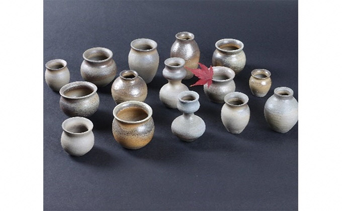 
                  寒風須恵器 小一輪生 いろいろ5点セット（三浦裕二：作）
                