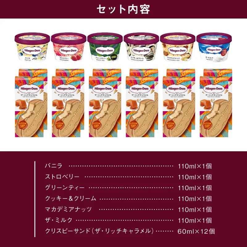 ハーゲンダッツ『ミニカップ(6個)＆クリスピーサンド(12個)セット』アイスクリーム アイス スイーツ デザート_H0016-125