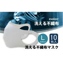 【ふるさと納税】夏用 マスク 30回洗って使える エボロンの不織布マスク 10枚入り（Lホワイト）016138