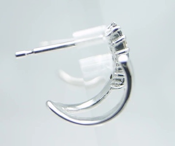 ピアス 天然 ダイヤモンド ブラック ダイヤモンド 0.14ct ペア フープ SIクラス【K18WG】P-06（KRP）G66-1412