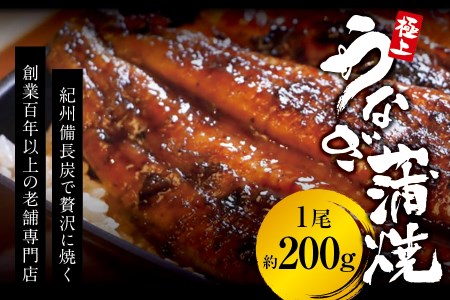 国産うなぎ蒲焼 1尾（約200g） 創業100年以上続く老舗の味 （タレ・山椒付き）【skr001A】