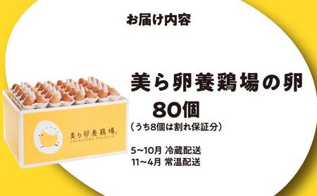 卵の黄身が掴めるほどの新鮮さ 美ら卵養鶏場の卵 80個【順次配送】